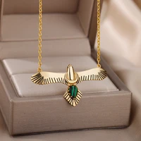 vintage oval eagle necklaces for men eagle spread wings pendant choker necklace femme party jewelry gifts 2022