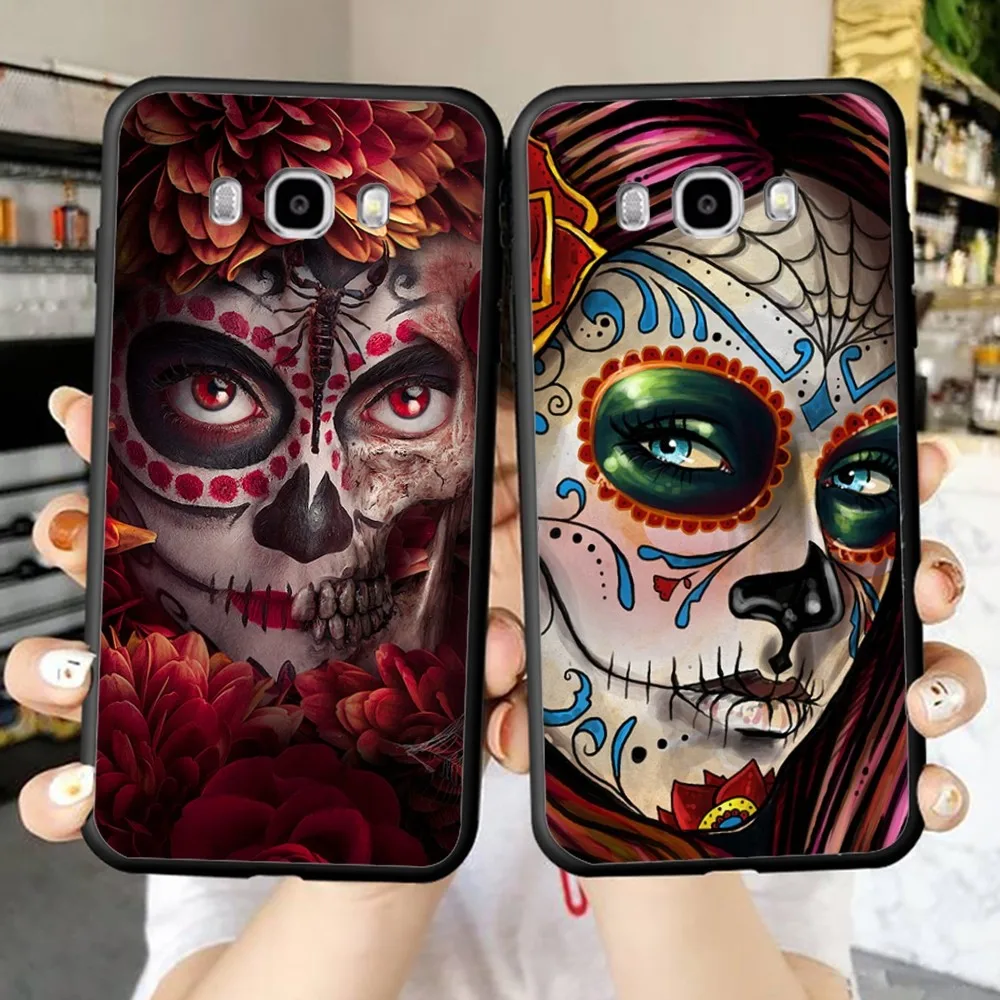 

Catrina beautiful rose girl Skull Art Phone Case For Samsung J 7 plus 7core J7 neo J6 plus prime J6 J4 J5 Mobile Cover