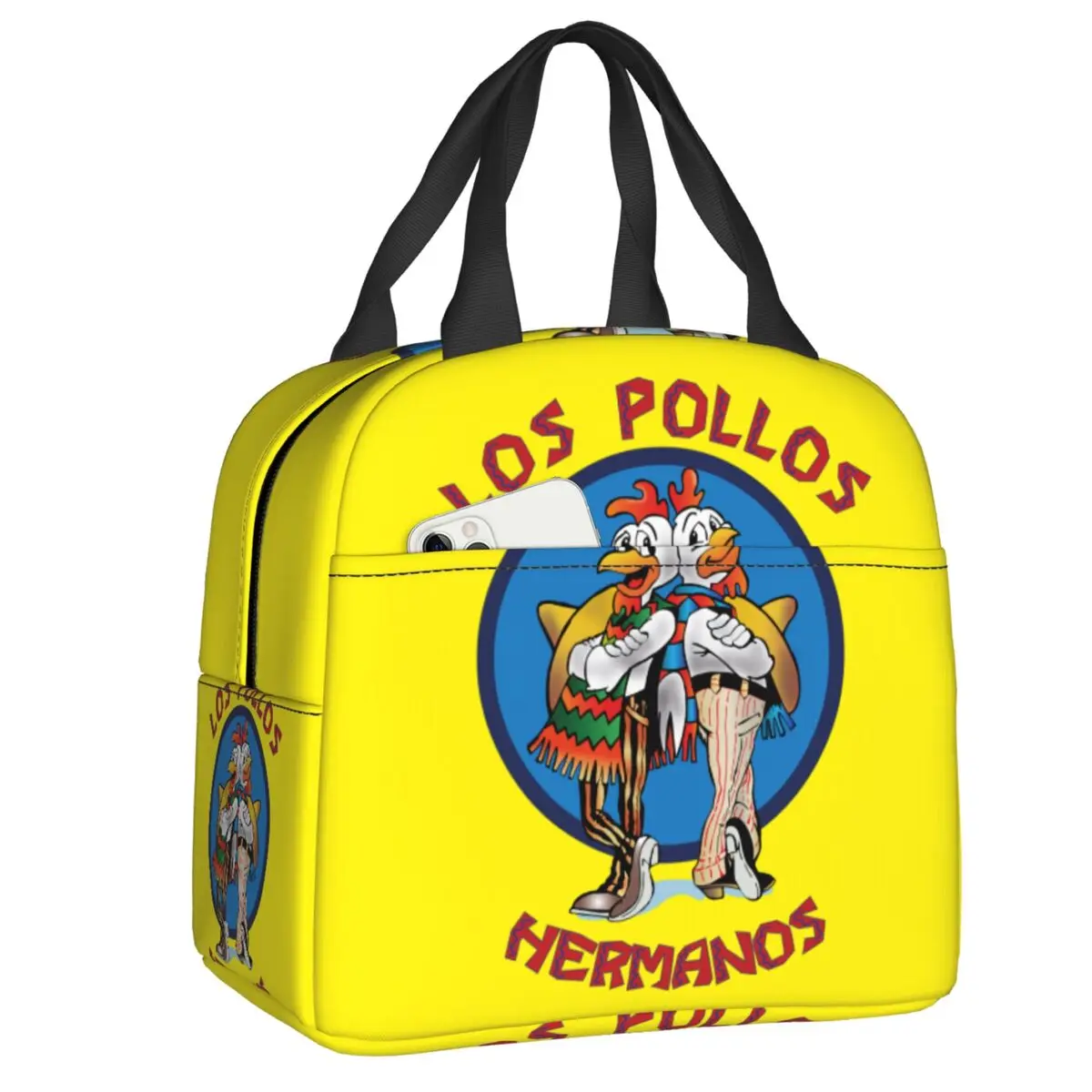 

Breaking Bad Lunch Box Cooler Thermal Insulated Los Pollos Hermanos Chicken Brothers Lunch Tote Bag for Women Kids Food Bags