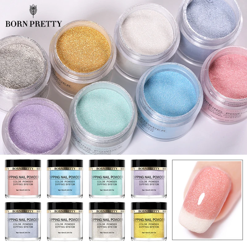 

BORN PRETTY Pearlescent Dipping Nail Powder Chamele Holographic Glitter Dust Power Decoration Gradient Natural Dry Dip Nail Powe