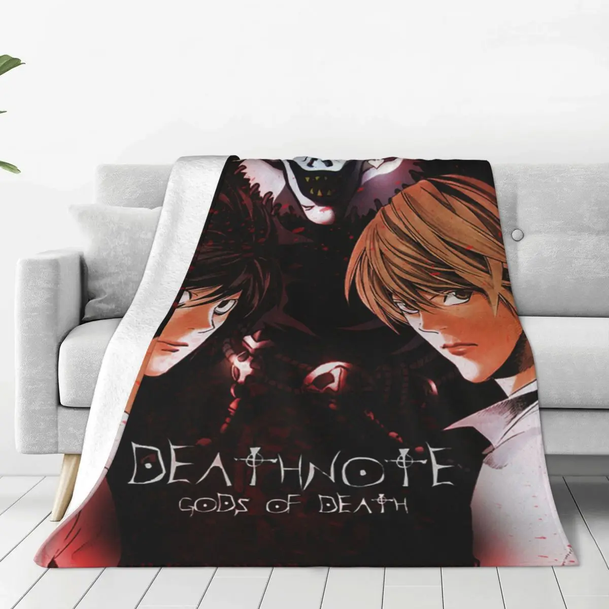 

Death Note Anime Blanket Cover Lawliet Yagami Light Shinigami Wool Throw Blankets Bedroom Sofa Printed Ultra-Soft Warm Bedsprea