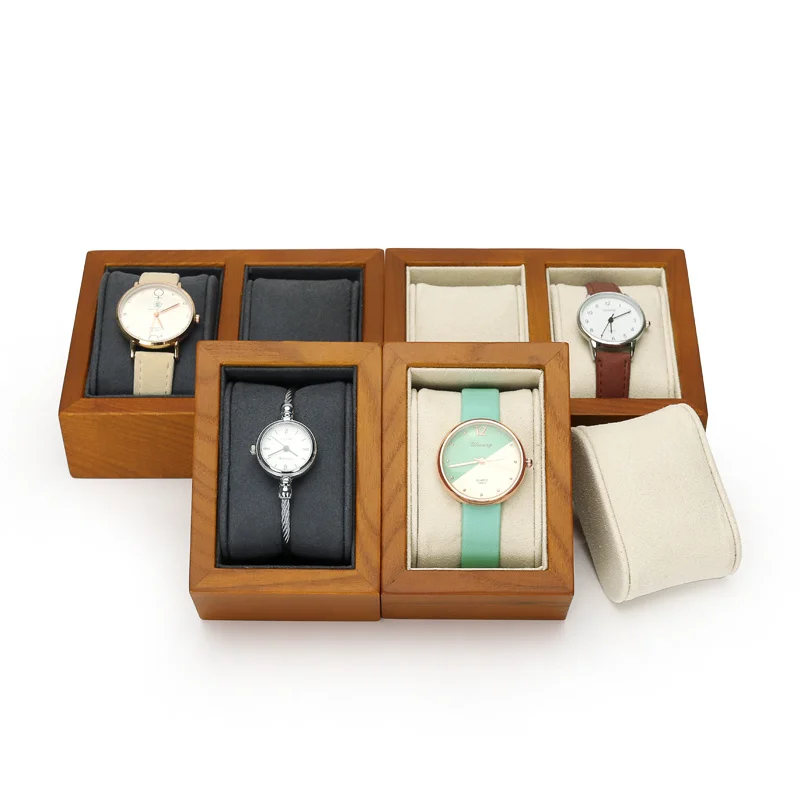 

1/2 Slots Watch Case Holder Solid Wood Watch Organizer Box Jewelry Bracelet Display Gift For Women Men