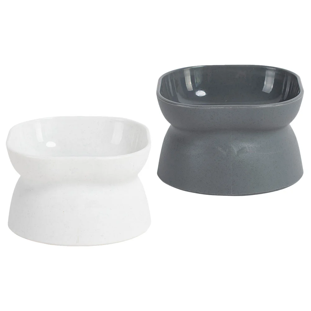 

Cat Bowl Bowls Raised Elevated Food Shallow Ceramic Dog Pet Wide Feeder Water Dish Feeding Cats Daily Use Lovely Stand Reusable