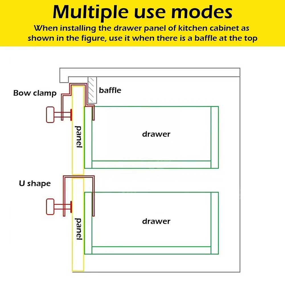 

1pc Drawer Front Installation Clamp Woodworking Jig Cabinet Tool Panel Fixing Mounting Clip Home Improvement Hardware