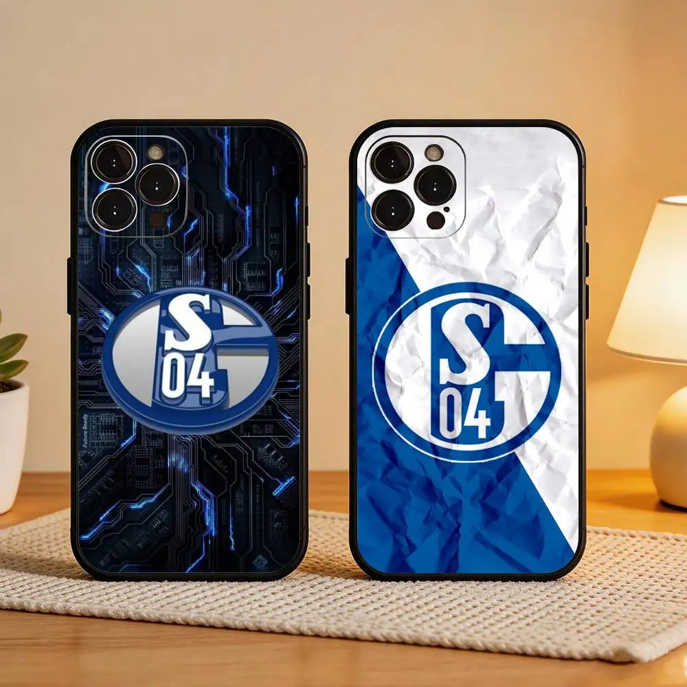 Фото Чехол для телефона S-Schalke 04 T-Team Colors Sleek для iPhone 17, 16, 15, 14, 13, 12 Plus, Pro Max, XS, 5G, мягкий силиконовый, черный №1