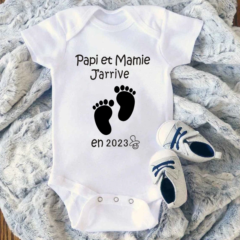 

Baby Announcement Bodysuit Grandpa&grandma Coming Soon 2023 Newborn Jumpsuit Summer Unisex Romper Body Pregnancy Reveal Clothes