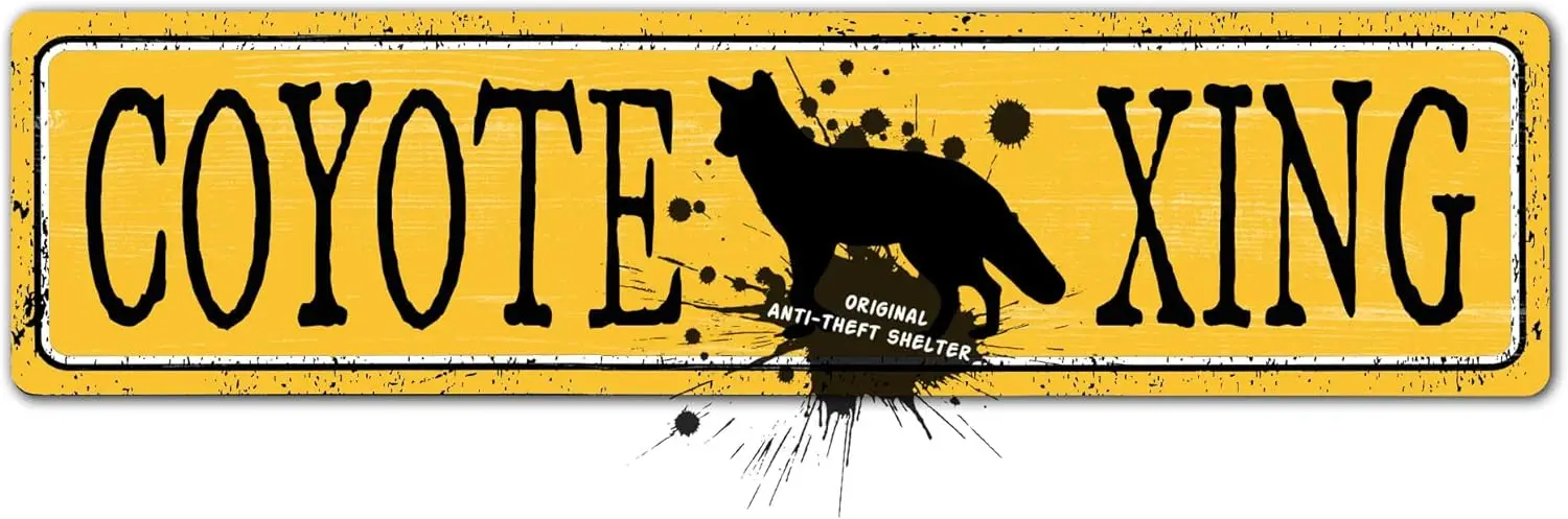 Винтажная перекрестная вывеска животное Койот пересечение металлический