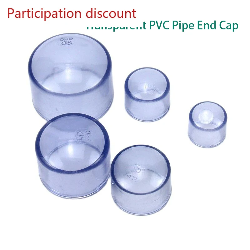 

Transparent PVC Pipe End Cap Aquarium Fish Tank Garden Water Connectors UPVC Tube Plug Drinking Water Parts Inner Dia 20 -63mm