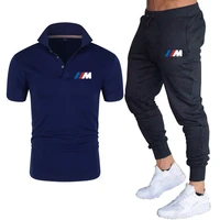 mens summer casual suit two business t shirts short sleeve t shirt and pants branded apparel 3xl sportswear new 2022