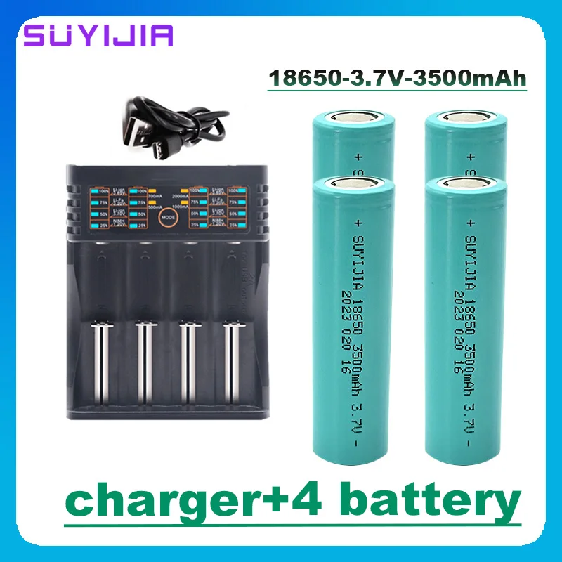 

Original High Quality 3.7V 3500mAh 18650 Rechargeable Battery 10A Discharge Li-ion Can Be Used for Flashlight ForLG MJ1 Headlamp