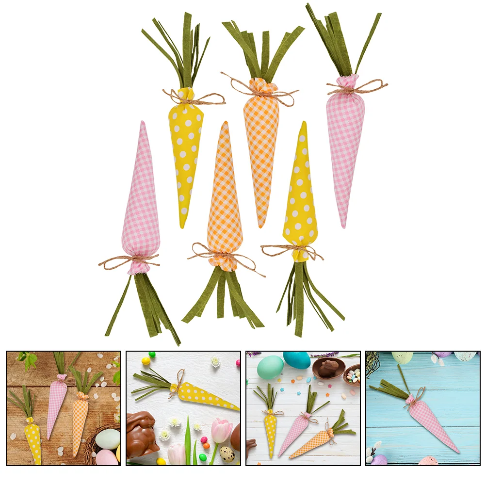 

6 Pcs Creative Carrot Shape Decor Easter Carrot Decor Easter Party Layout Decor