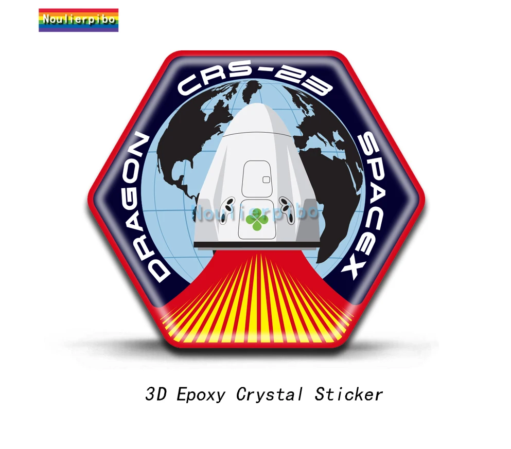 

3D кристаллический гелевый купол SpaceX, автомобильная наклейка, космическое агентство, автомобильный бампер, окно, мотоциклетный шлем, чехол на тележке для ноутбука, виниловая наклейка для фортепиано