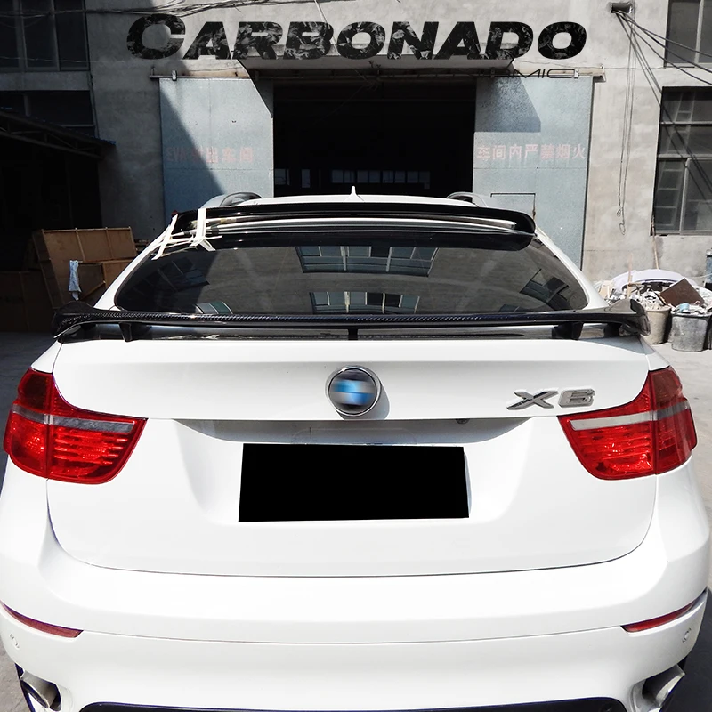 Carbonado M Стиль углеродное волокно багажник крыша спойлер для X6 E71