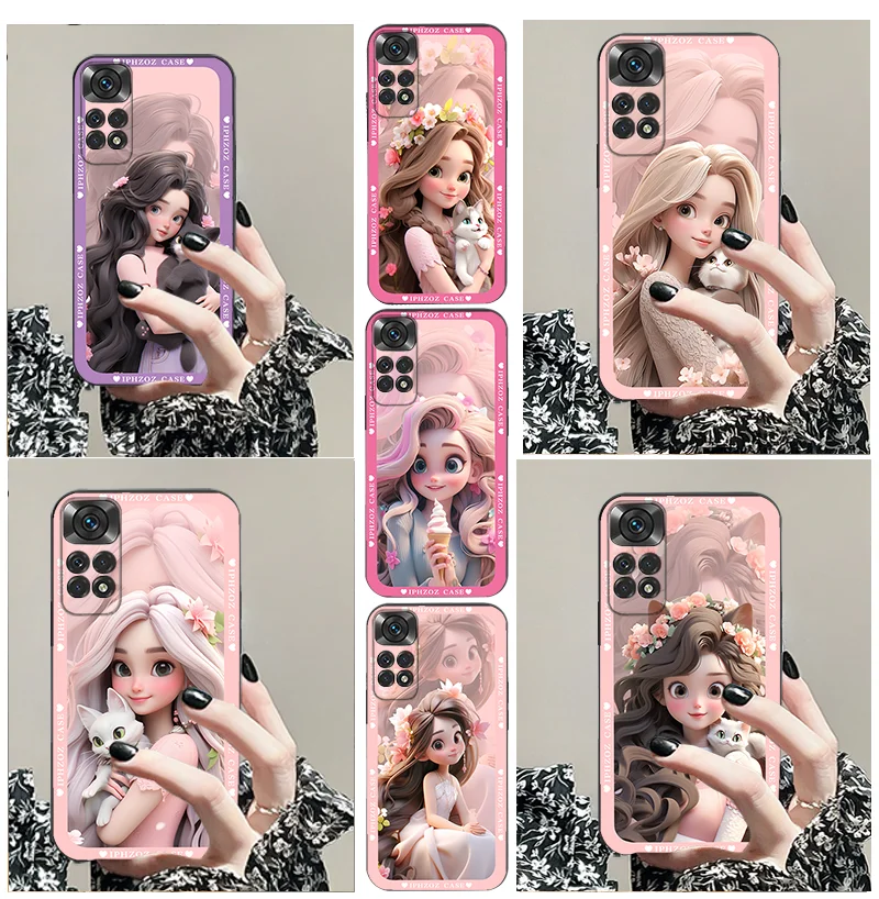 Ful Pink For Xiaomi Redmi Note 11 8 9 10 12 Pro 9s 10s 11s For Redmi 10c 10 9a C Soft Phone Case
