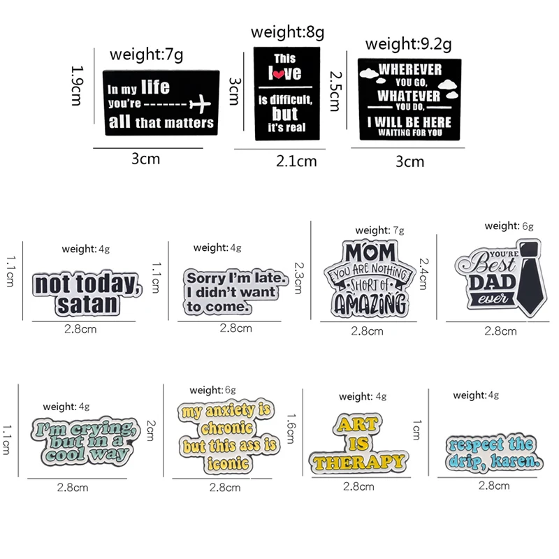 Креативная модная брошь на лацкан с изображением текста масляного цвета
