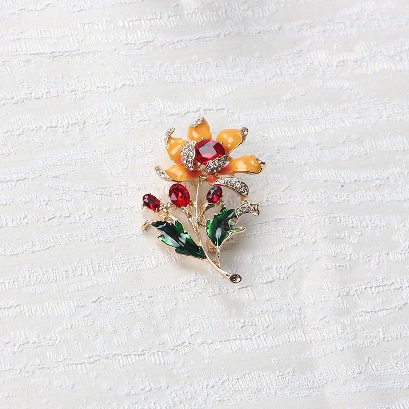 

Vintage Fashion Jewelry High Quality Brooch Pin Austrian Crystal Imitation Pearl Flower Brooch Wedding Accessories