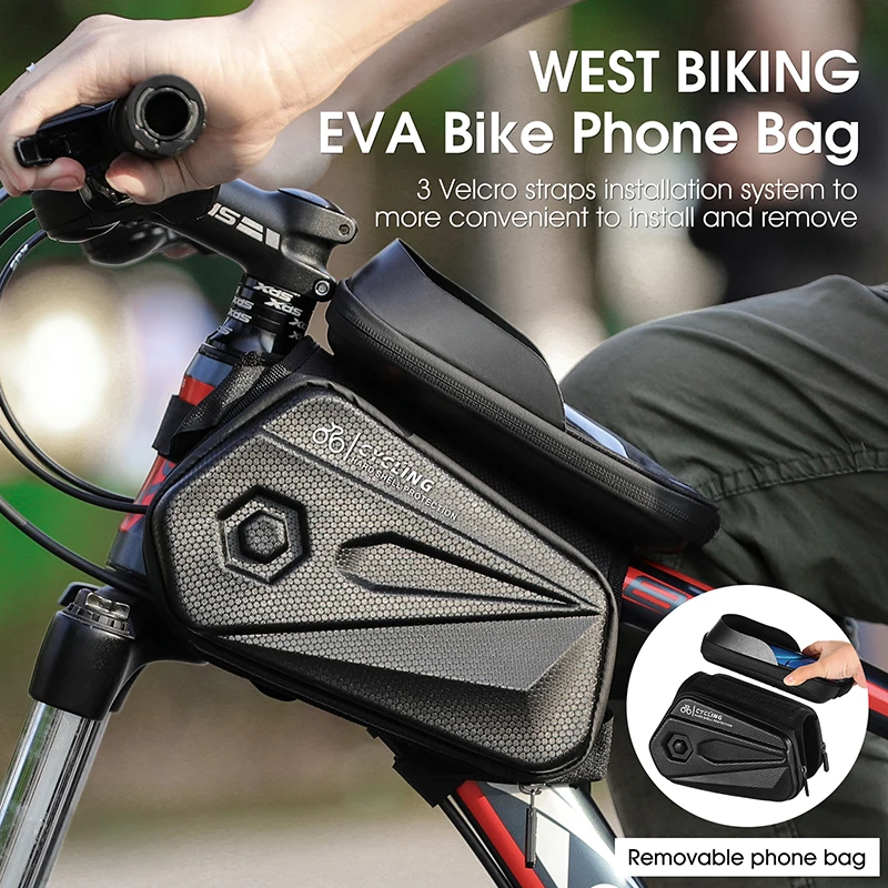 west biking bicycle bag front frame mtb bike bag cycling accessories high quality waterproof touch screen top tube phone bag free global shipping