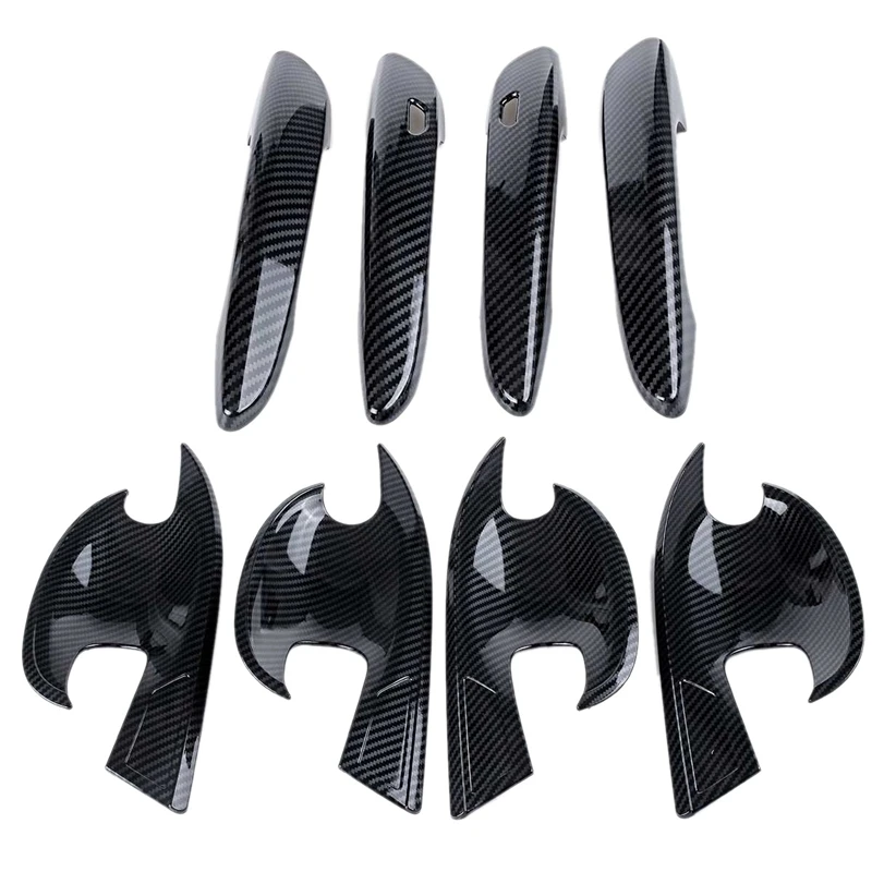 

For Mazda CX30 CX-30 2020 2021 ABS Carbon Fiber Car Door Handle Protective Protective+Door Handle Outer Bowl Trim Cover