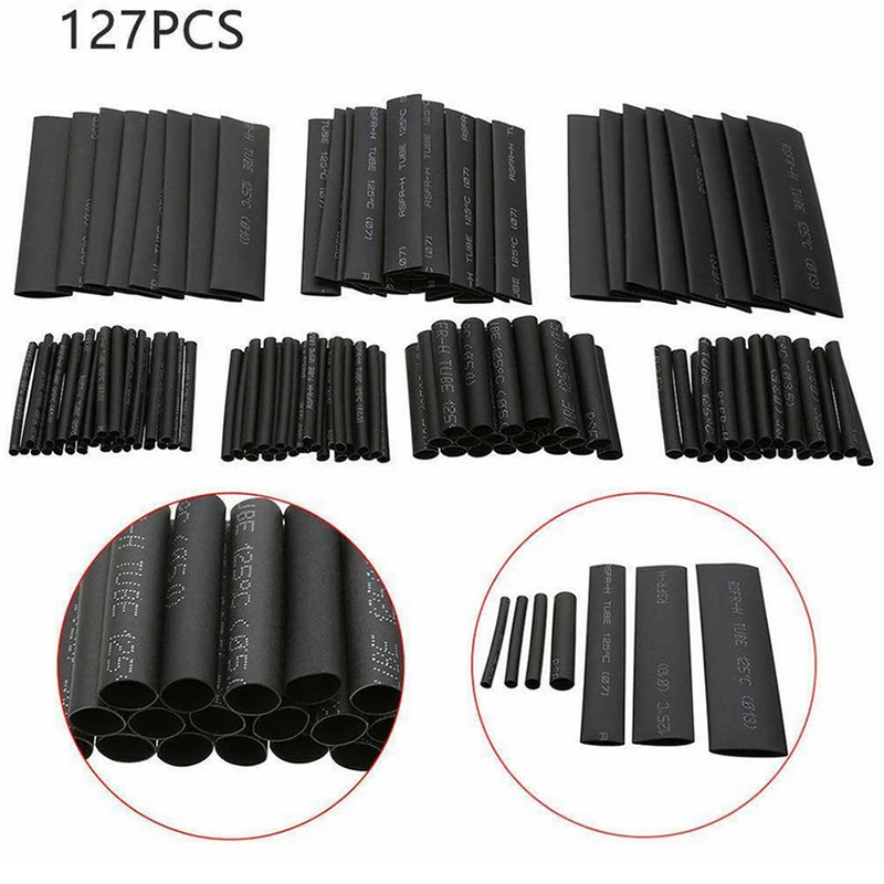 

2:1,Heat Shrink Tubing,127 PCS,Insulated Polyolefin Sheathed,Electronic DIY Kit,Electrical Connection Tubing,Cable Sleeves