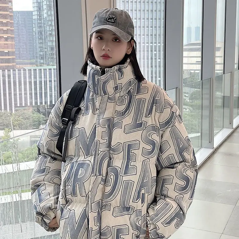 Winter Coat for Women Parkas Jackets Corduroy Cotton Suit Warm Thickening Oversize Bread Jacket Korean Fashion Retro