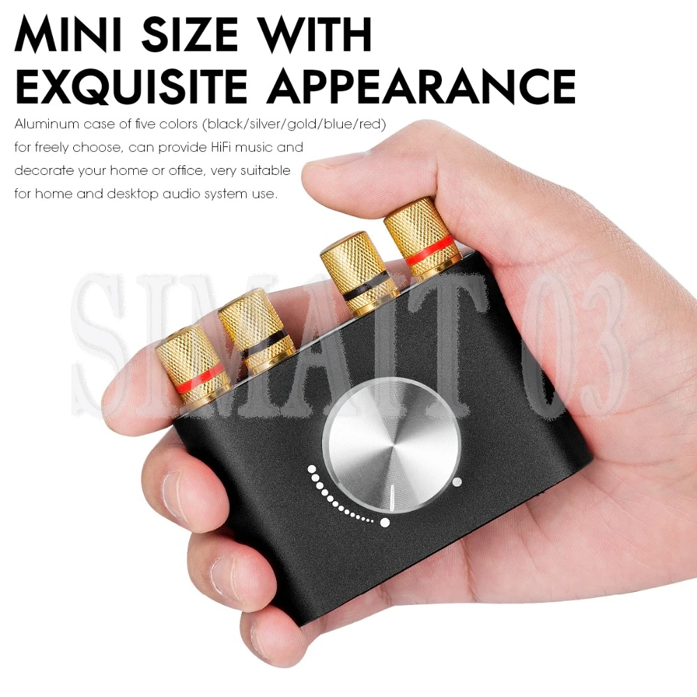 Фото Мини-усилитель HiFi Bluetooth 5.0, 50 Вт × 2, стереоусилитель цифрового звука с TPA3116 для домашней и автомобильной аудиосистемы №3
