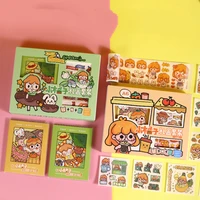 kawaii orange gift box set hand ledger sticker tape material diy decoration notebook gift for children students stationery
