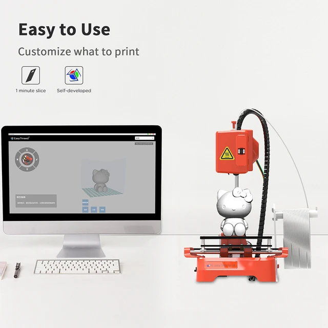 TISHRIC K7 3D Printer Kit Easy To Use One-click Printing 3D Children Education Printing Mainboard With Magnetic Build Platform 2