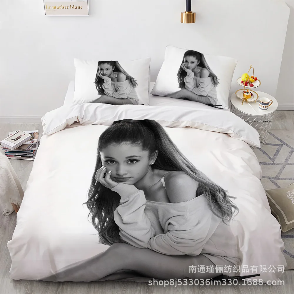 

Ariana Grande Bedding Set Single Twin Full Queen King Size Sweetener Girl Bed Set Aldult Kid Bedroom Duvetcover Sets 3D Print 05