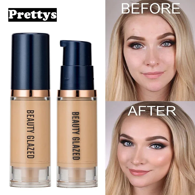 

6 Color Liquid Foundation Cream Smooth Long Wear Oil Control Facial Foundation Full Concealer Makeup Base Maquillajes Para Mujer