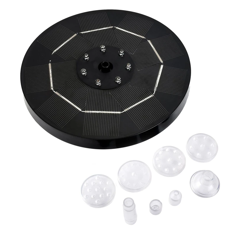 

Светодиодный солнечный фонтан 3,5 Вт для птичьей ванны, водяные фонтаны на солнечных батареях с 6 насадками, украшение фонтана на солнечных б...