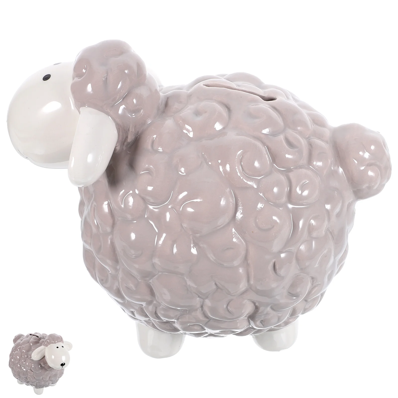 

Ceramic Money Jar Sheep Shaped Bank Piggy Safe Saving Jars Cartoon Coin Decorative Container Cute Tins