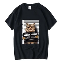 xin yi mens high quality t shirt 100 cotton funny criminal cat pattern printed casual cool o neck t shirt loose male tees tops