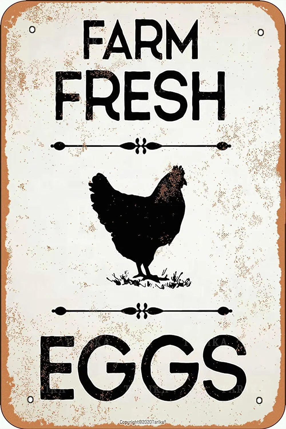

Тарика ферма свежие яйца ретро вид Олово 20x30 дюймов декоративный плакат знак для дома смешной Настенный декор