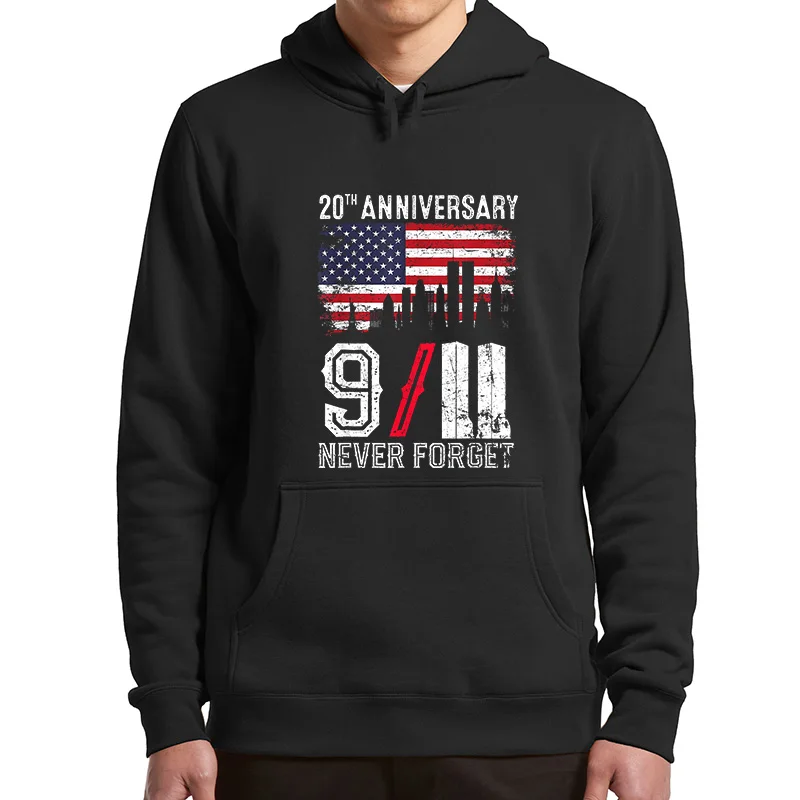 

Never Forget 9/11 20th Anniversary Hoodies Patriot Day Oversized Hoodie Homme Soft Casual Sweatshirt