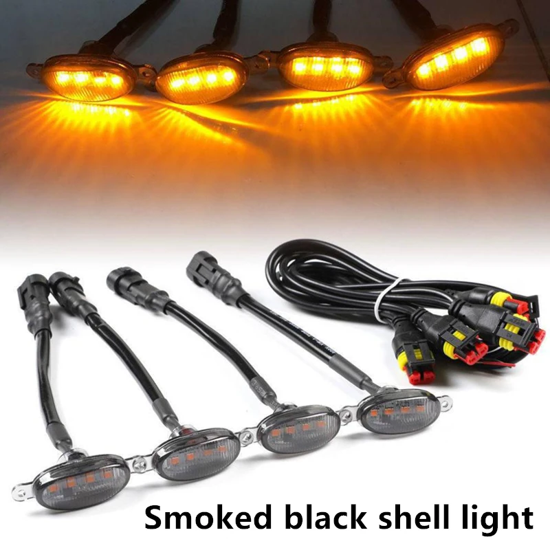 

Автомобильный светодиодный светильник «Орлиный глаз», универсальный передний желтый светильник 12 В для решетки радиатора, пикап 6 SMD 3030 Предупреждение внедорожнике, противотуманная лампа с дымчатой линзой