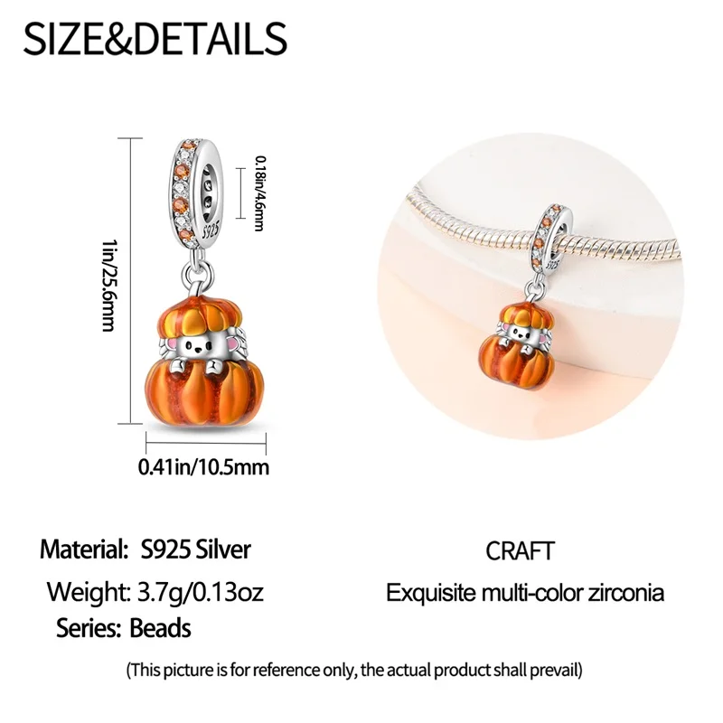 Стерлингового Серебра 925 кленовый лист тыква пшеница осенняя серия бусины