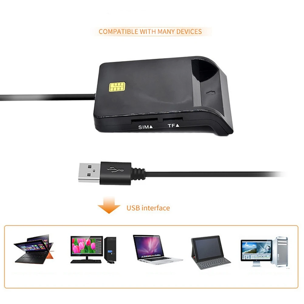 

USB Smart Card Reader Memory ID Bank EMV Electronics DNIE Dni Sim Connector Adapter Suitable for Computer Accessories