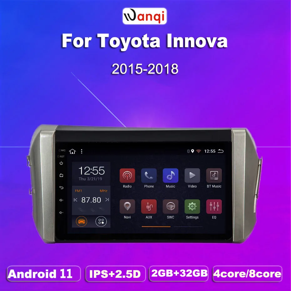 

2G RAM 32G ROM Android 11 Car DVD Audio Player 10.1 inch for toyota innova 2015-2018 GPS Navigation