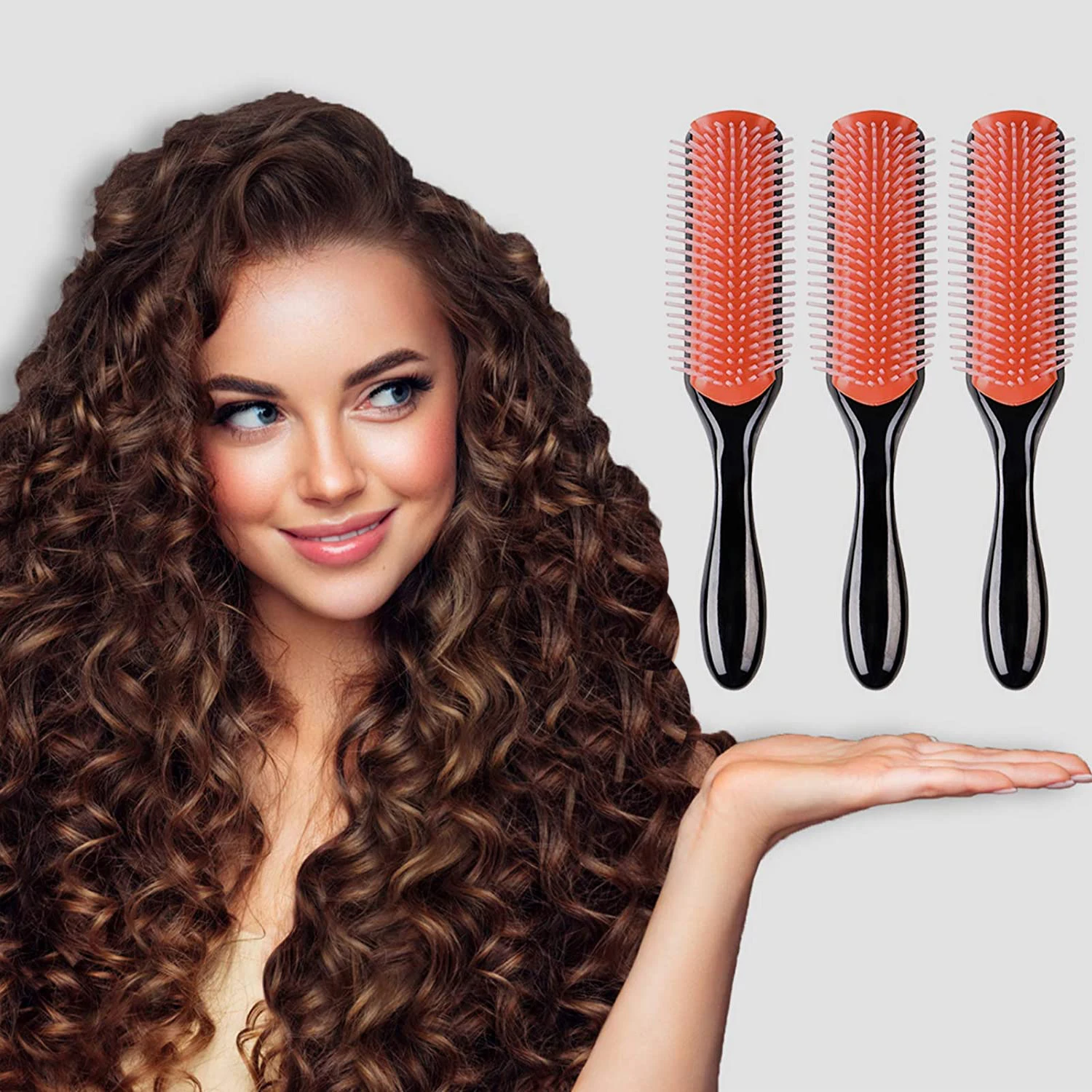 

Hair Comb Detangling Hair Brush Rat Tail Comb Styling Hairbrush Straight Curly Wet Hair Scalp Massage Brush Women