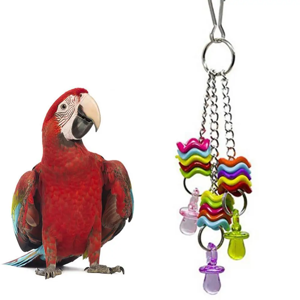 

Decoration Hanging Toy Pet Bird Parrot Nipple Swing Cage Stand Molar Play Chew Decoration
