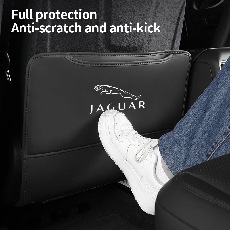 

Car Seat Back Cover Protector Anti Kick Pad for Kids Children PU Leather Seat Organizer for Jaguar XF XJ XFR XKR S-Type F-Type