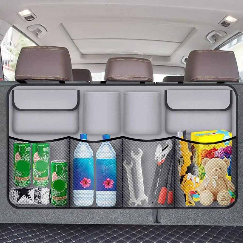 

Large Capacity Car Trunk Organizer Adjustable Backseat Foldable Cargo Net Seat Back Storage Bag Multifunctional Hanging