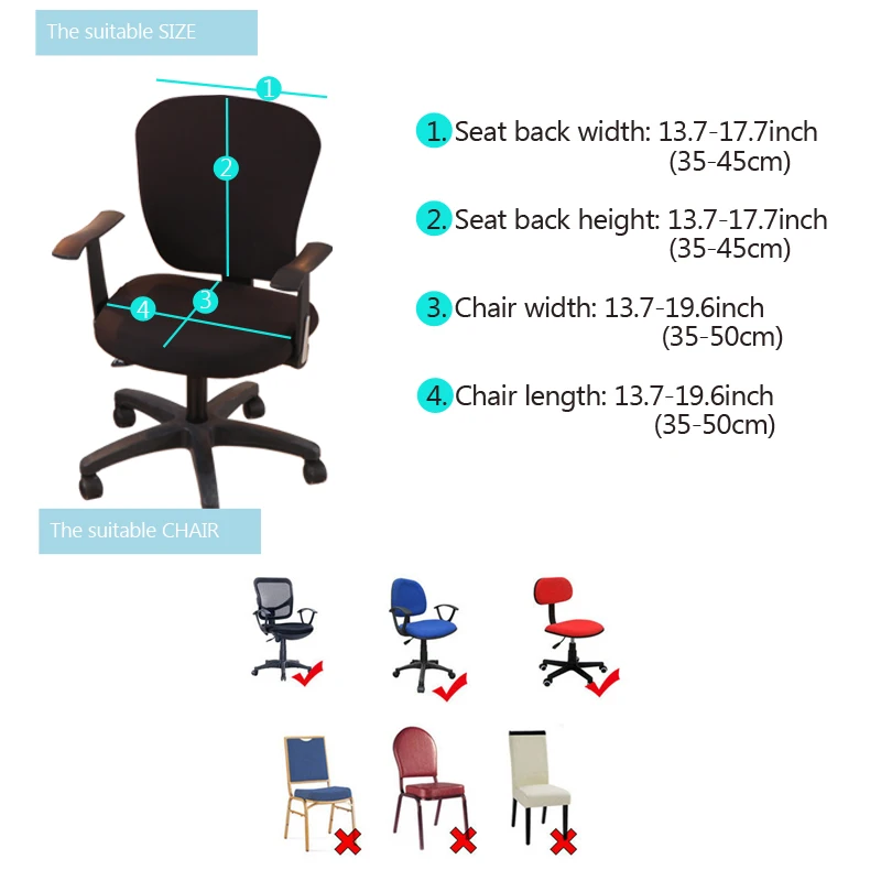 

Printed Chair Chair Computer Floral Elastic Back Study Split For Slipcovers Covers Chair Chair Student Spandex Office Cover