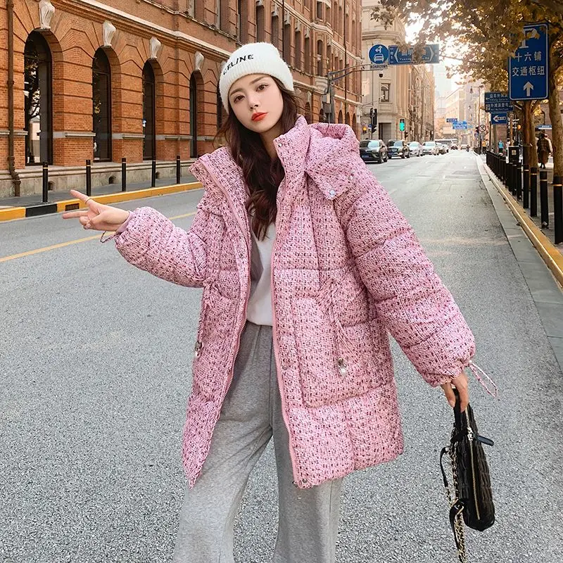 

Зимняя парка 2023, зимнее пальто, женская модная Утепленная зимняя Свободная куртка с капюшоном и хлопковой подкладкой, Женская ветрозащитная теплая верхняя одежда