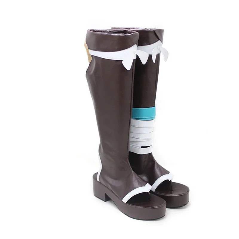 Обувь для косплея ROLECOS Game Genshin Impact Gorou высокие ботинки черная обувь женщин и мужчин