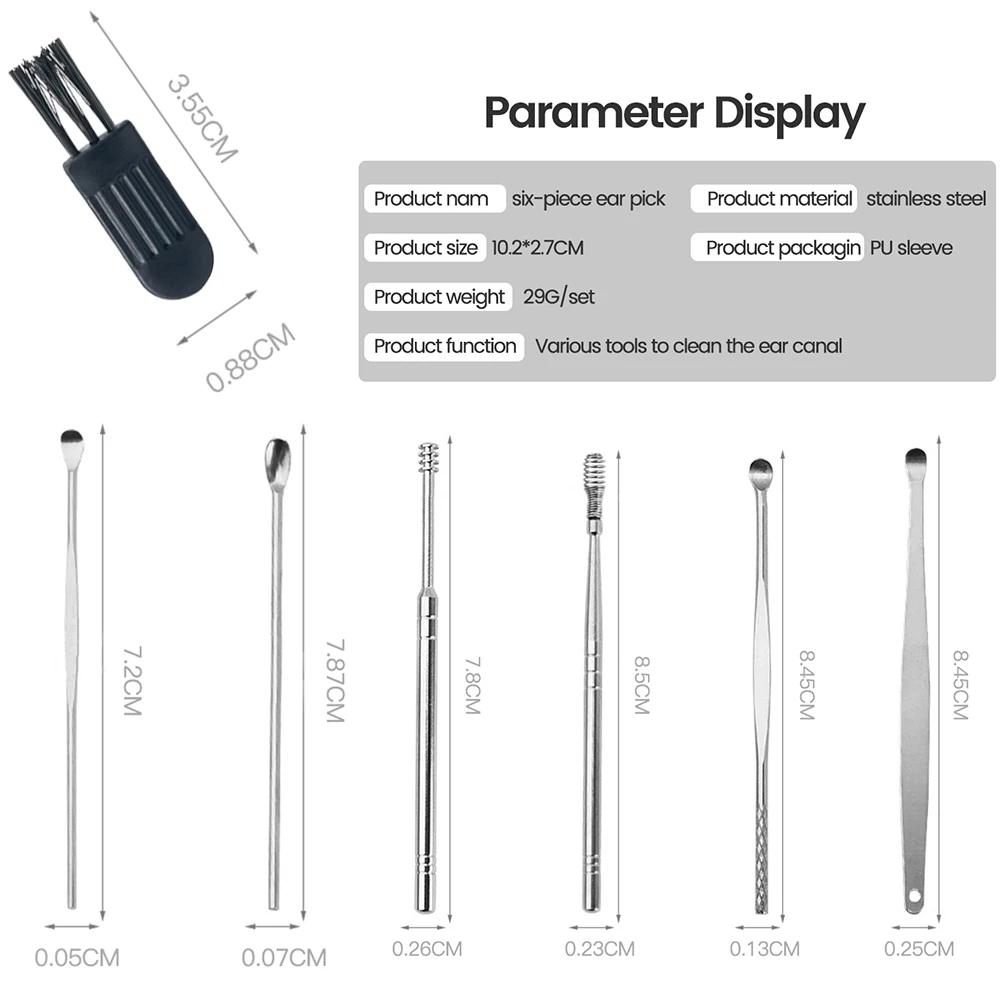 Набор ушных палочек для чистки ушей 7 шт. инструмент удаления воска средство