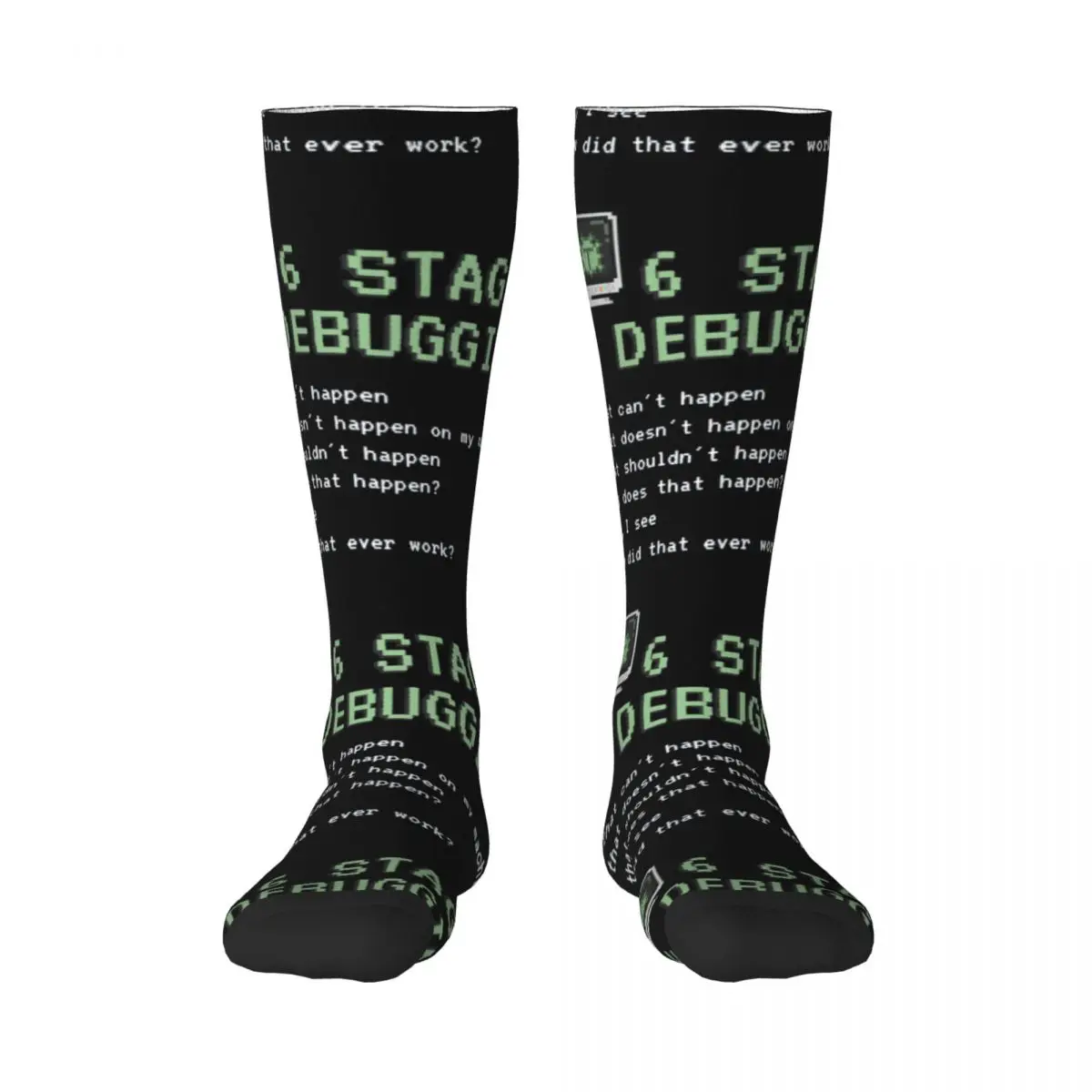 

Debugging Definition Programmer Coding 4 Color contrast socks Retro Compression Socks Joke Graphic Vintage Adult Stockings