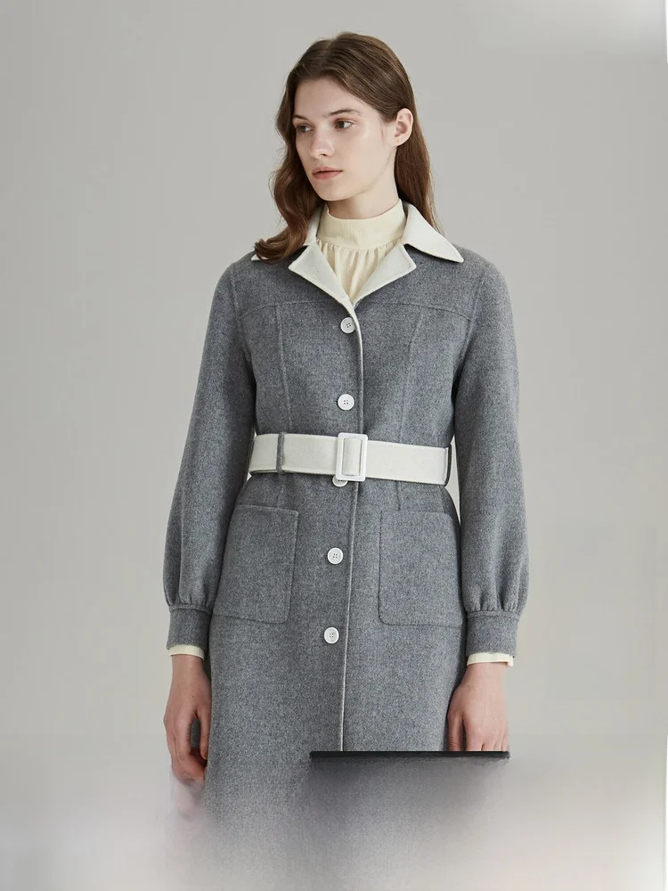 Obeg Oubiqian Aolette продает осенне-зимнюю шерстяную плюшевую двустороннюю дафлкот