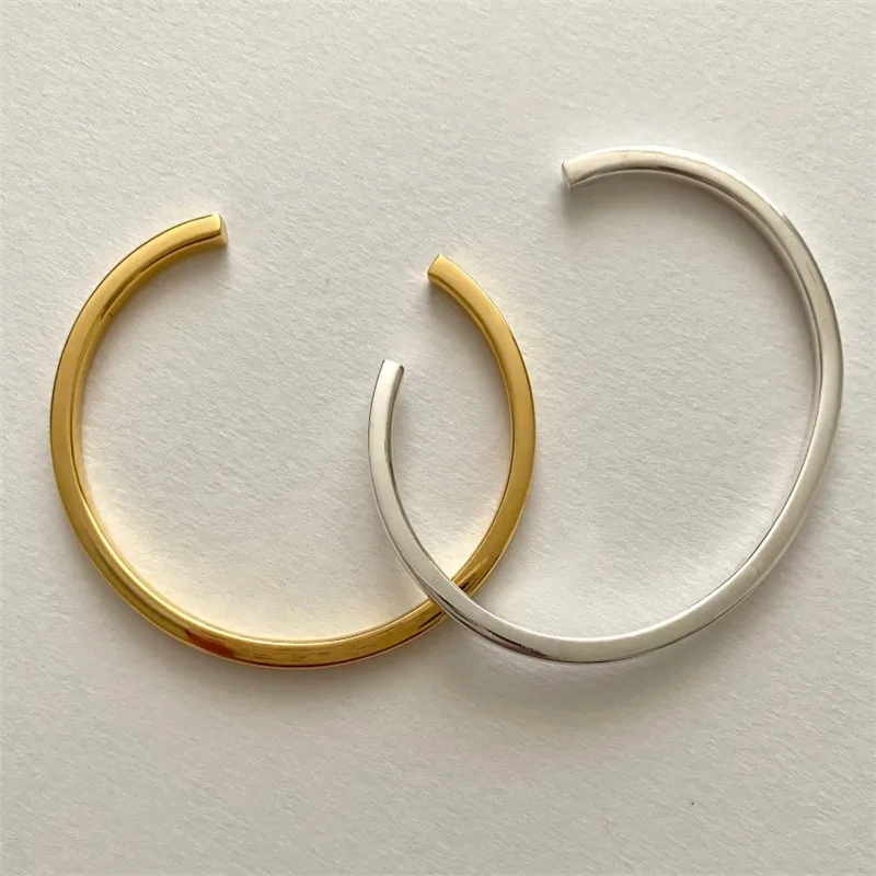 

Real Pure 925 Sterling Silver Women's Hand Bracelets Minimalist 3mm Cuff Bracelet Bangle Female Best Friends Gifts Jewelry 2022