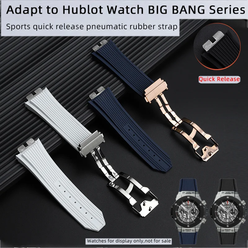 For Hublot Fluororubber Strap Watch Band Big Bang BIGBANG 411 441 Tattoo Classic Fusion Quick Release Sports 28*18mm